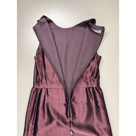 Vintage Armani 90s Made In Italy Silk Dress Burgundy IT 40 US 6 Y2K Cocktail NWT - Picture 13 of 16
